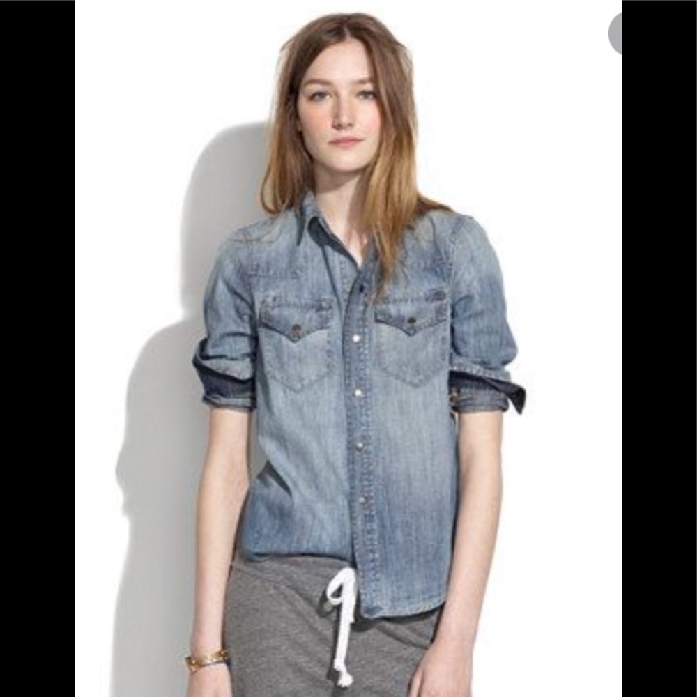 Madewell grayed denim western shirt